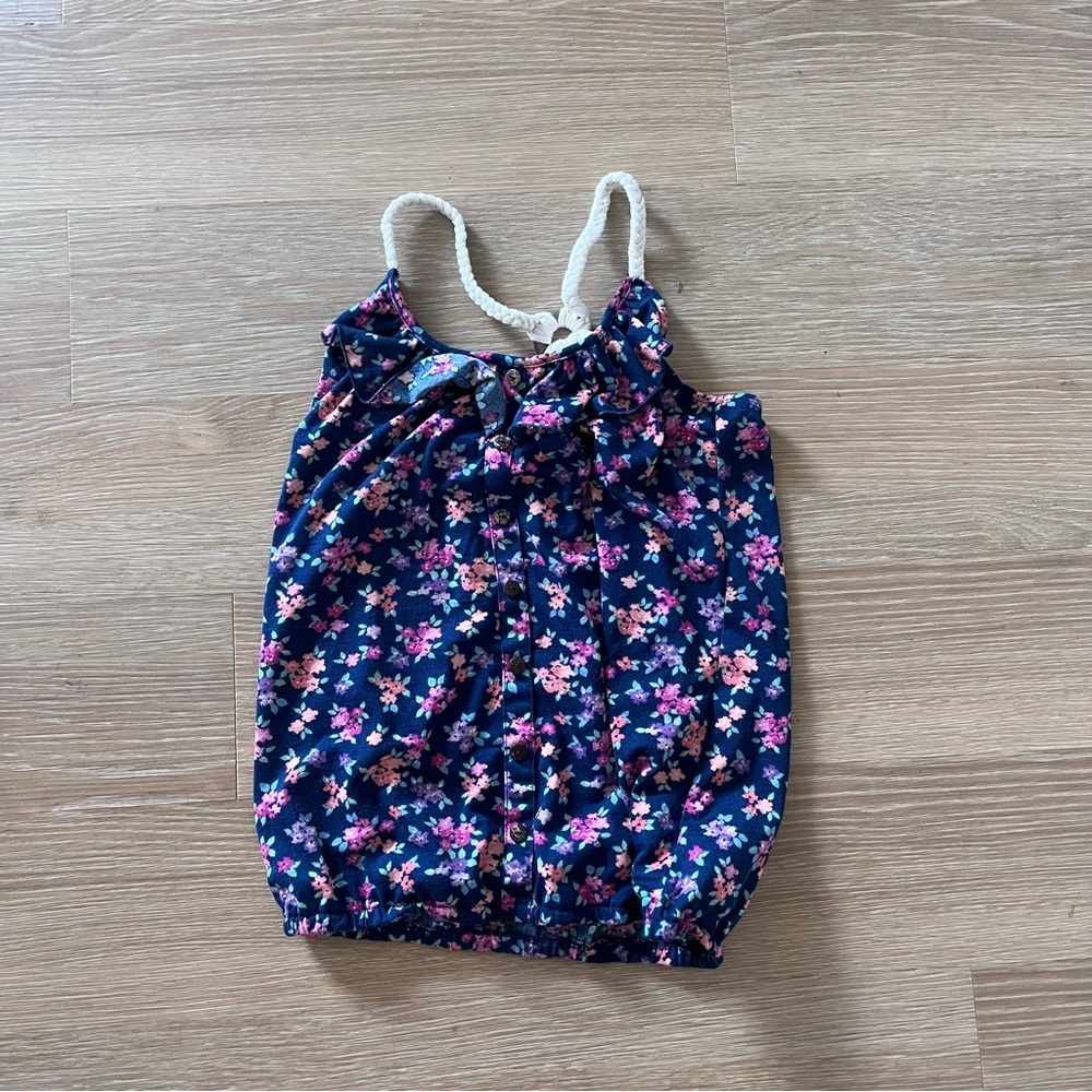 Weavers navy pink orange floral tank top